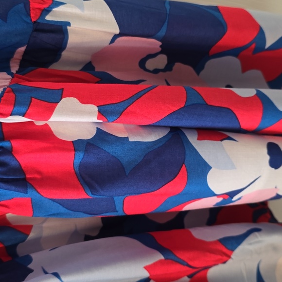 DRAPER JAMES WOMENS BLUE & RED FLORAL PLUS SIZE ELASTIC WAIST LINED SKIRT 2X - Picture 4 of 12